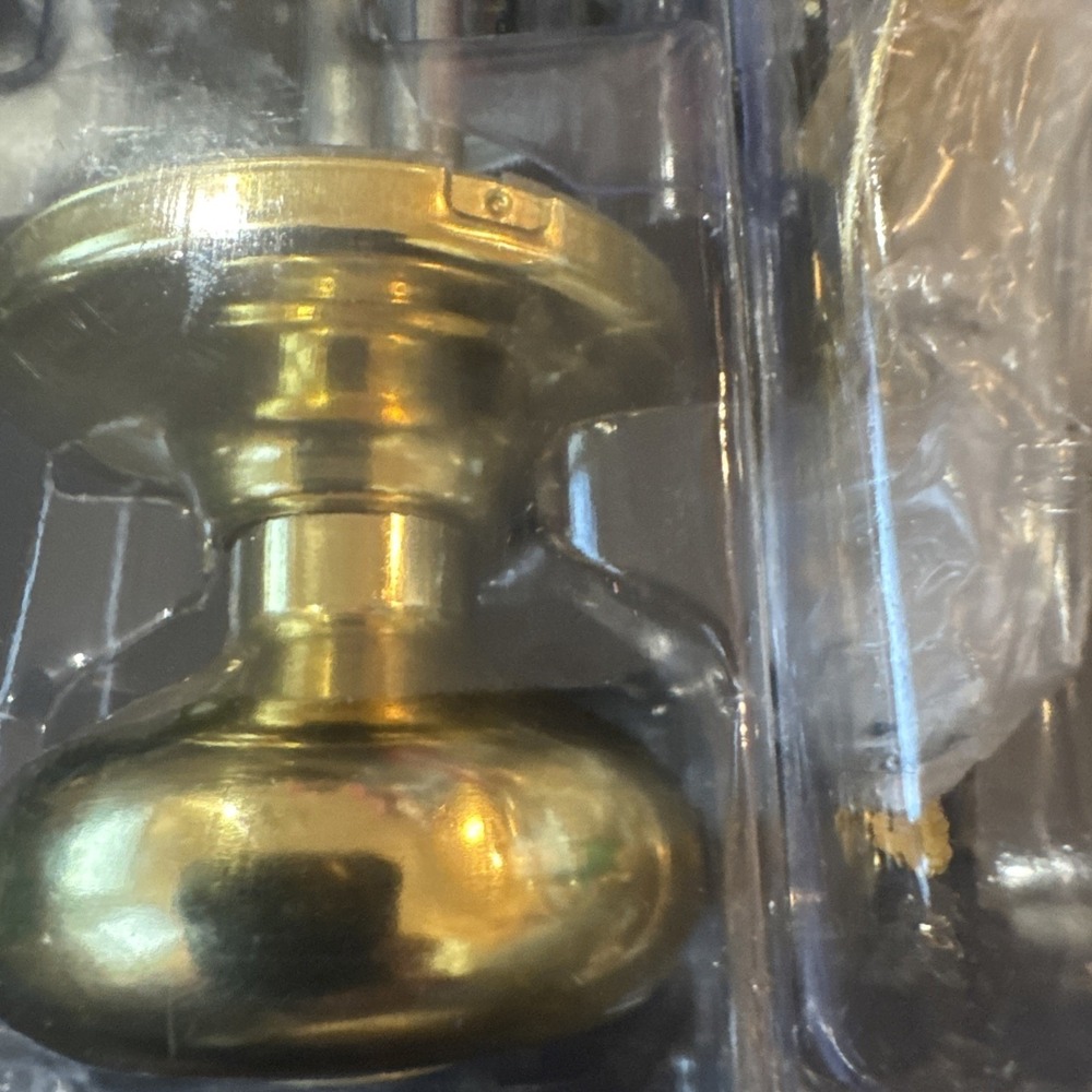 Kwikset Juno SmartKey Polished Brass Entry Door Knob 97402-734